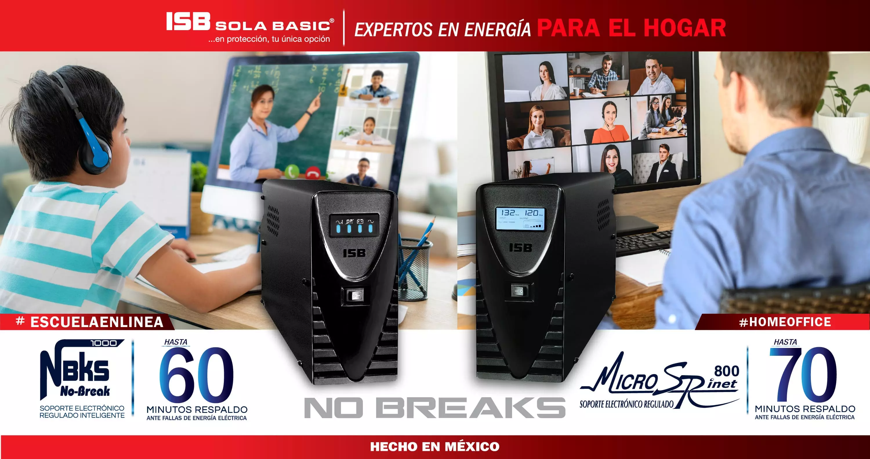 En #HOMEOFICCE o #ESCUELAENLINEA que no te falte la conexión con #NOBREAK hasta 70 min de respaldo